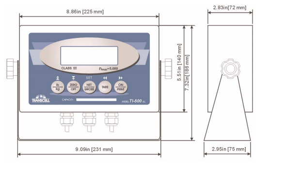 TI-500SL儀表外形尺寸圖