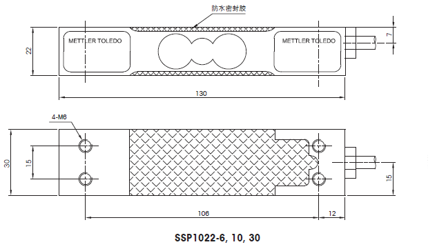 托利多SSP1022-10Kg產(chǎn)品尺寸圖