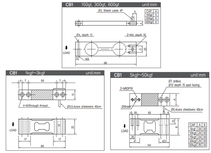 CB1-30kgf產(chǎn)品尺寸圖