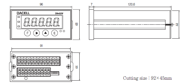 DN50W數(shù)字儀表尺寸圖