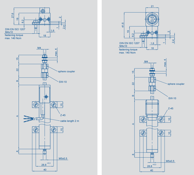 德國(guó)Novotechnik T-100直線位移傳感器尺寸圖