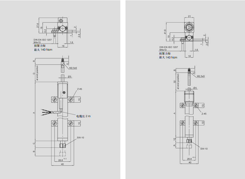 德國(guó)Novotechnik TR-10直線位移傳感器尺寸圖