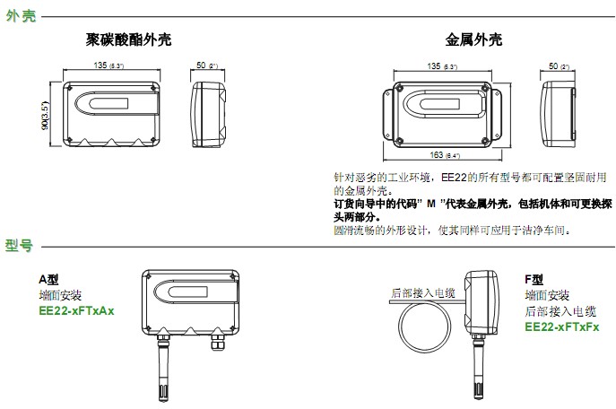 EE22溫濕度變送器尺寸