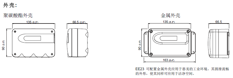 EE23溫濕度變送器尺寸