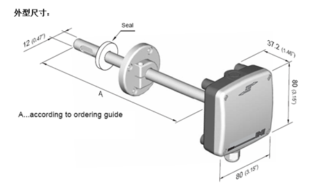 EE85溫濕度變送器產品尺寸
